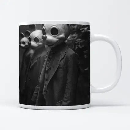 Creepy Mouse Mask Figures Dark Forest