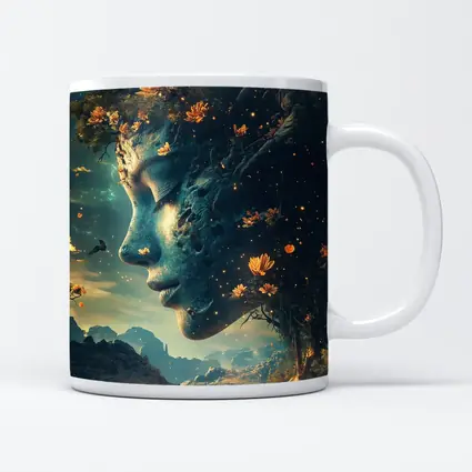 Surreal Woman Face Nature Fantasy Art
