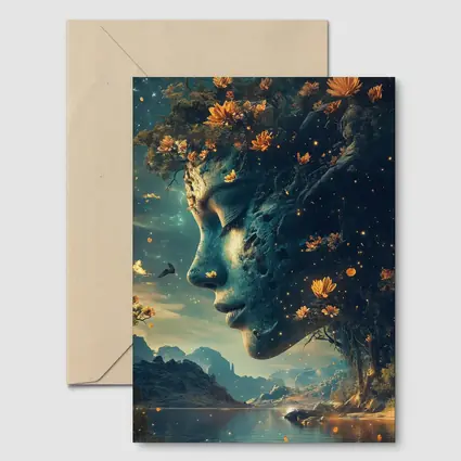 Surreal Woman Face Nature Fantasy Art