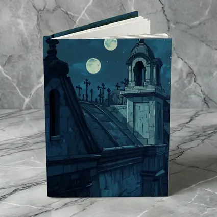 Gothic Cemetery Night Anime Art Blue Moon