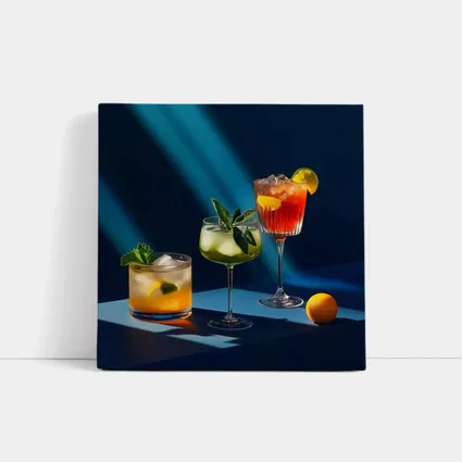 Three Cocktails Blue Studio Light