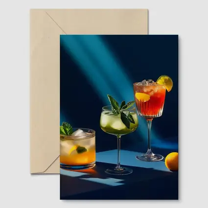 Three Cocktails Blue Studio Light