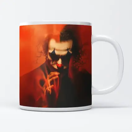 Joker Clown Portrait Red Smoky Background