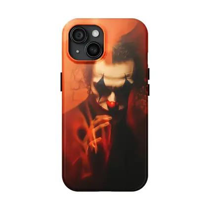 Joker Clown Portrait Red Smoky Background
