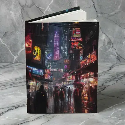 Cyberpunk Rainy City Street Neon Night