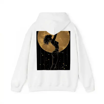 Dancer Silhouette Golden Moon Black Background