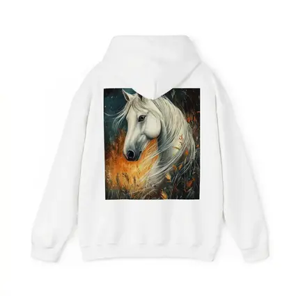 White Horse Portrait Autumn Wild Grasses