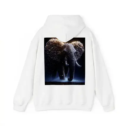 Glowing Elephant Gold Particles Dark Background