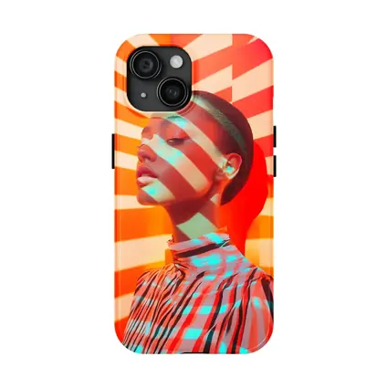 Fashion Woman Bold Striped Pop Art Background