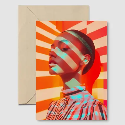 Fashion Woman Bold Striped Pop Art Background