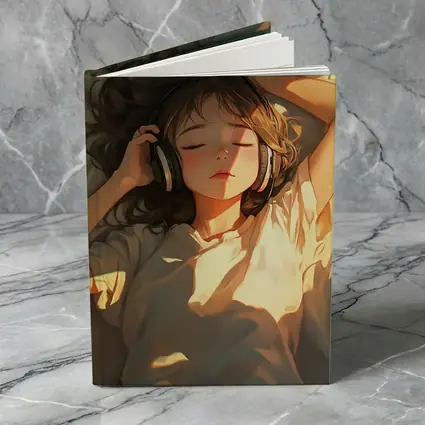 Anime Girl Listening Music Warm Sunlight