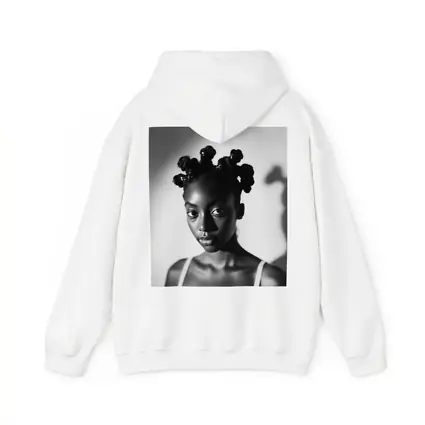 Black and White Portrait Young Woman Natural Hair