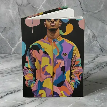 Young Man Pop Art Colorful Abstract Background