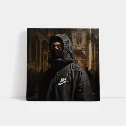 Nike Hooded Figure Baroque Church Painting