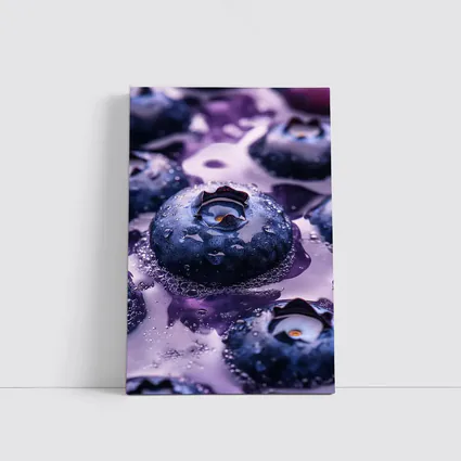 Fresh Blueberries With Purple Juice Splash