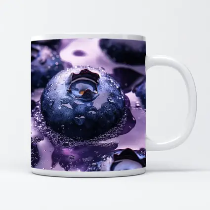 Fresh Blueberries With Purple Juice Splash