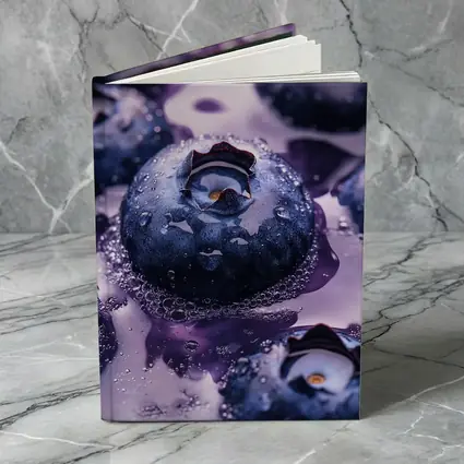 Fresh Blueberries With Purple Juice Splash