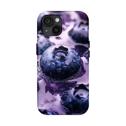 Fresh Blueberries With Purple Juice Splash
