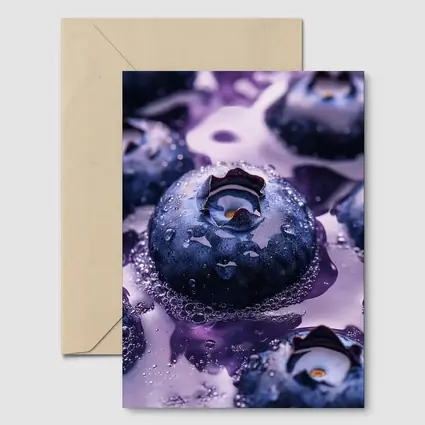 Fresh Blueberries With Purple Juice Splash