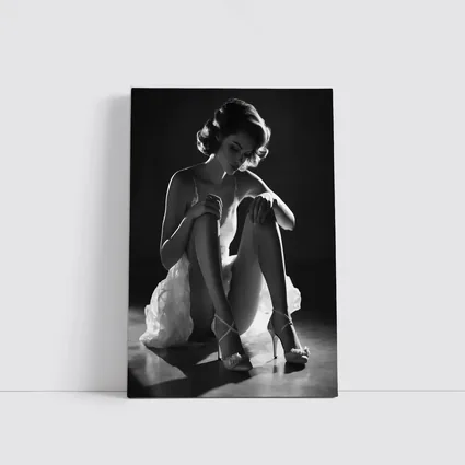 Black And White Woman Elegant Studio Portrait
