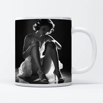 Black And White Woman Elegant Studio Portrait