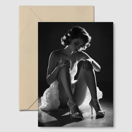 Black And White Woman Elegant Studio Portrait