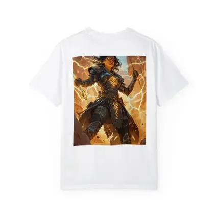 Female Warrior Lightning Runes Fantasy Desert Art