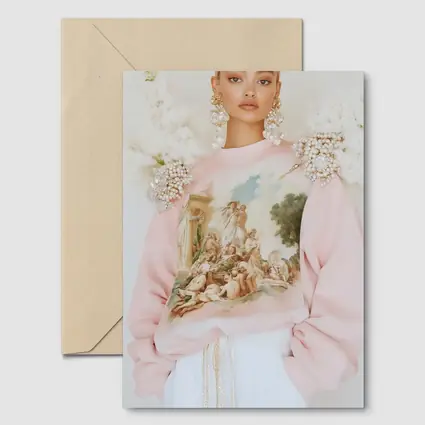 Pink Baroque Angels Classical Art Sweatshirt