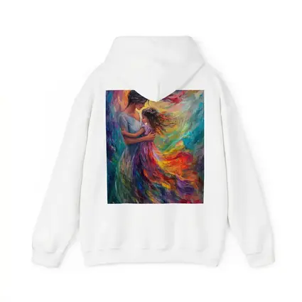 Mother and Daughter Embrace Colorful Oil Painting