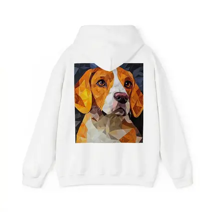 Beagle Portrait Geometric Polygon Art Dark Background