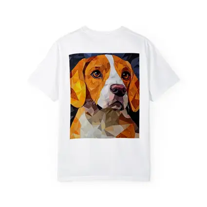 Beagle Portrait Geometric Polygon Art Dark Background