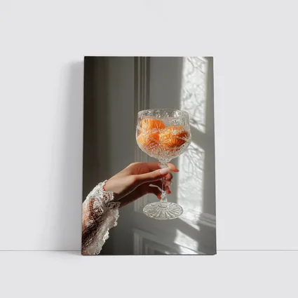 Crystal Glass Orange Flowers Soft Light