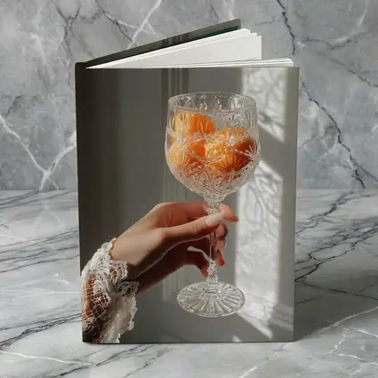 Crystal Glass Orange Flowers Soft Light