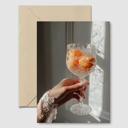 Crystal Glass Orange Flowers Soft Light