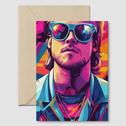 Cool Guy Sunglasses Retro Pop Art Style