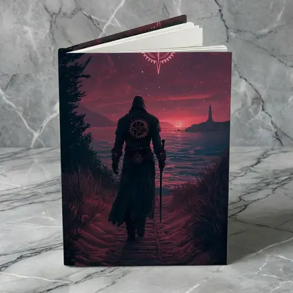 Dark Wanderer Red Sky Fantasy Art