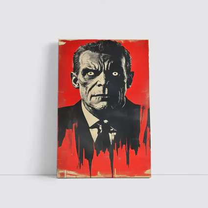 Dark Portrait Man Red Grunge Background Art