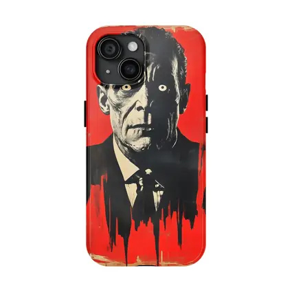 Dark Portrait Man Red Grunge Background Art