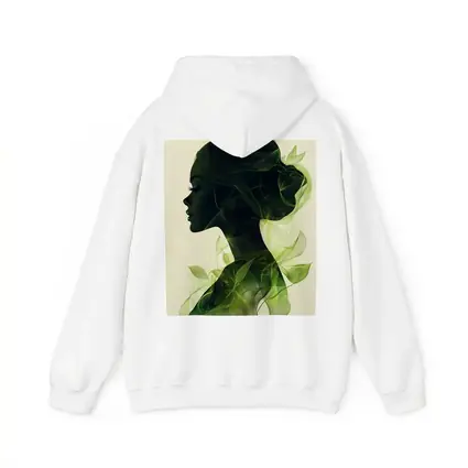 Woman Silhouette Double Exposure Green Leaves