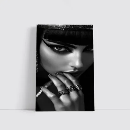 Egyptian Queen Black White Portrait Close Up