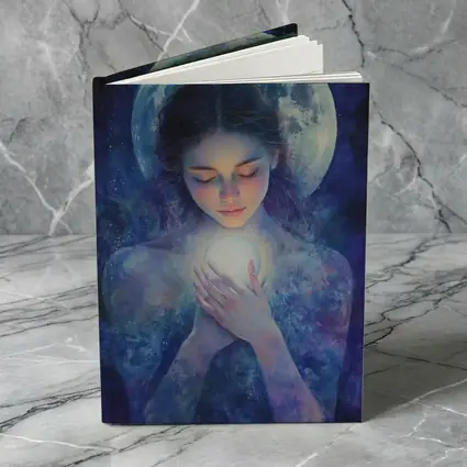 Moon Goddess Holding Glowing Orb Fantasy