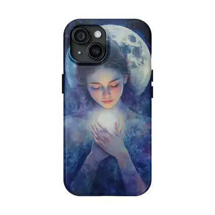 Moon Goddess Holding Glowing Orb Fantasy
