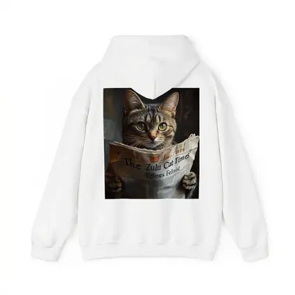 Tabby Cat Reading Newspaper Funny Art