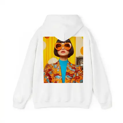 Retro Woman Orange Sunglasses Bold Fashion Portrait