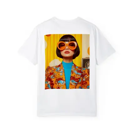 Retro Woman Orange Sunglasses Bold Fashion Portrait