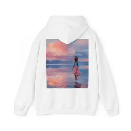 Woman Walking Pink Sky Salt Flats