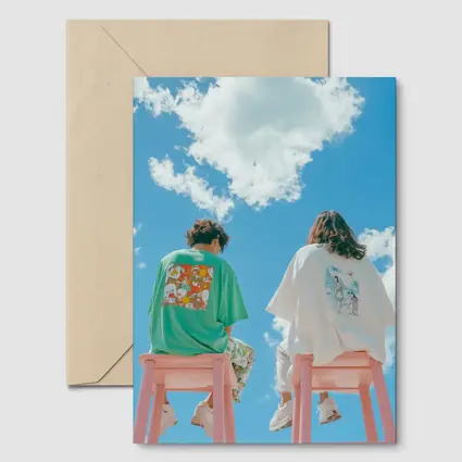 Cartoon Graphic Tees Blue Sky Clouds