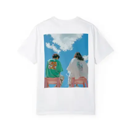 Cartoon Graphic Tees Blue Sky Clouds