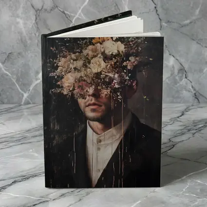 Man In Suit With Floral Head Dark
