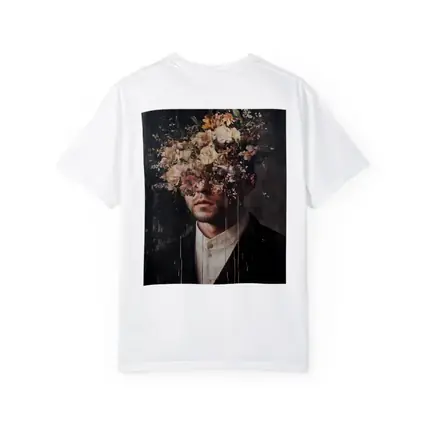 Man In Suit With Floral Head Dark